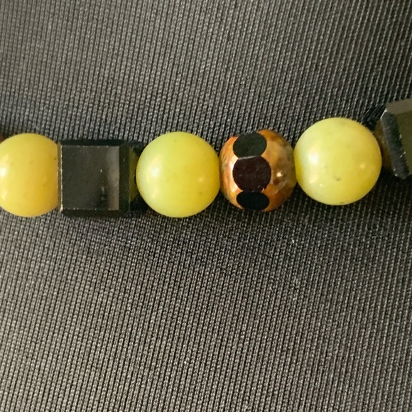 Necklace beaded jade crystal and glass - Picture 3 of 12